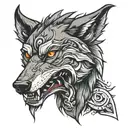 wolf snarl tattoo design idea