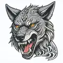 wolf snarl tattoo design idea