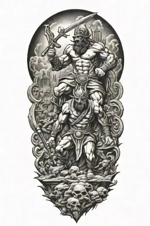 David vs Goliath tattoo design idea