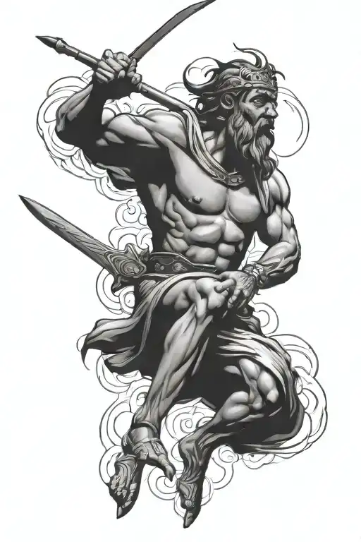 David decapitating goliath tattoo design idea