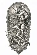 David vs Goliath tattoo design idea