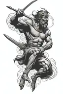 David decapitating goliath tattoo design idea