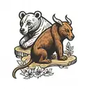 traditional style bear on my left knee, and a elephant on the right knee  tattoo design idea