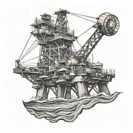 offshore oil rig  tattoo design idea
