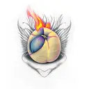 Peach on Fire tattoo design idea