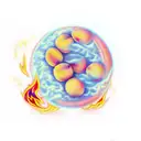 Peach on Fire tattoo design idea