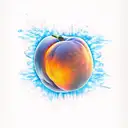 Peach on Fire tattoo design idea