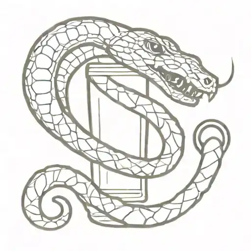 beer and snake wrapped tattoo design idea