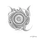 A salsa dancer surrounded by swirling waves, representing the passion for both dance and the sea tattoo design idea