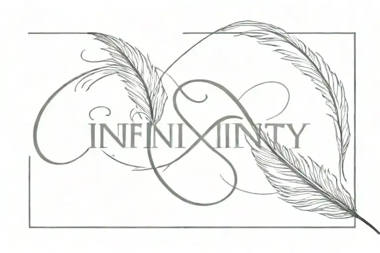 Infinity, feather, hope tattoo design idea