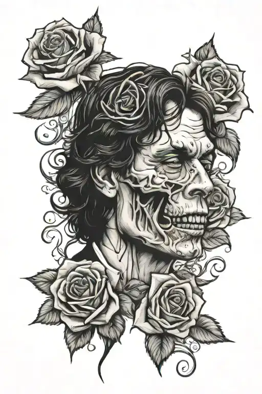 Richard Ramirez, Ed grin,  and dead roses  tattoo design idea