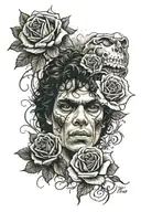 Richard Ramirez, Ed grin,  and dead roses  tattoo design idea