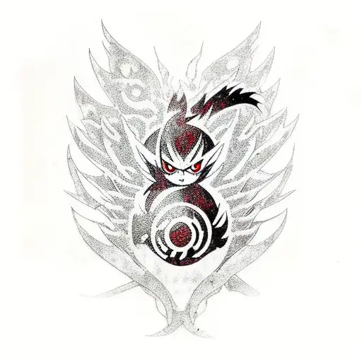 Fairy Tail Anime mixed with Monster Hunter game tattoo design idea