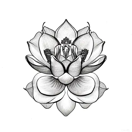 wrap around roses lotus violets and irises vine tattoo design idea