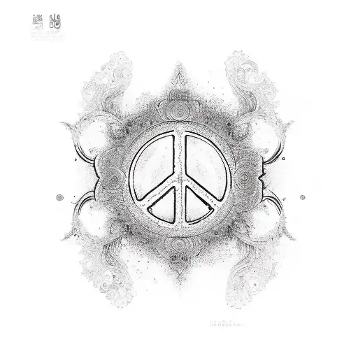 peace with om  sing tattoo design idea