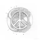 peace with om  sing tattoo design idea