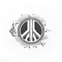 peace with om  sing tattoo design idea