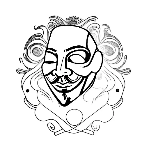 anonymous mask tattoo design idea