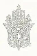 Indian style Hamsa tattoo design idea