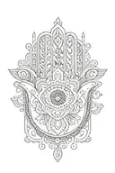 Indian style Hamsa tattoo design idea