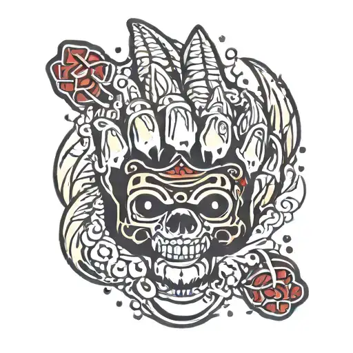 bloody bear claw pastry tattoo design idea