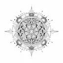 Celestial Virgo constellation with intricate tribal patterns intertwined tattoo design idea