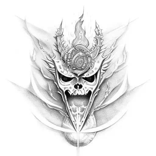 espada con fuego tattoo design idea