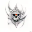 espada con su hoja bañada en fuego tattoo design idea