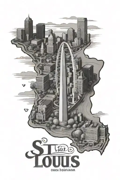 St. Louis city, with the arch tattoo design idea