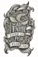Faith over fear god tattoo design idea