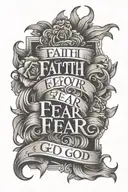 Faith over fear god tattoo design idea