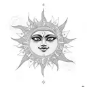 surya bhan with sun tattoo design idea