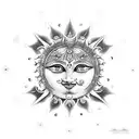 surya bhan with sun tattoo design idea