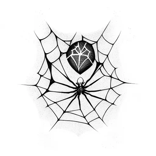 Heart Spider Web tattoo design idea