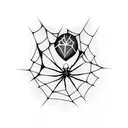 Heart Spider Web tattoo design idea