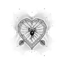Heart Spider Web tattoo design idea