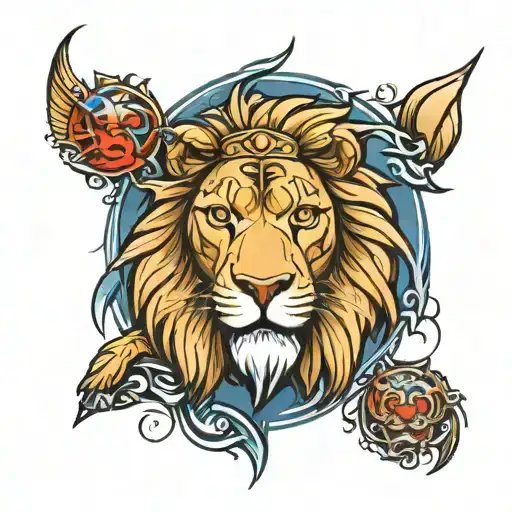 Matthew 28 lion face tattoo design incorporating elements tattoo design idea