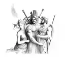 Greek mythology interaction Zeus, Hera, Aphrodite, Apollo, Ares, Artemis, Athena, Demeter, Dionysus, Hephaestus, Hermes  tattoo design idea