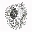 Booney and make the first O a dog paw and add bear emoji to end of it   tattoo design idea