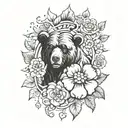 Booney and make the first O a dog paw and add bear emoji to end of it   tattoo design idea