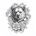 Booney and make the first O a dog paw and add bear emoji to end of it   tattoo design idea