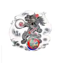 Foo Dog chasing a ball tattoo design idea