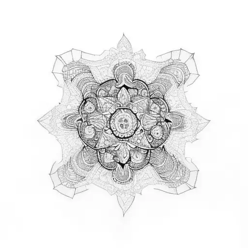 lace with gemstone tattoo design idea