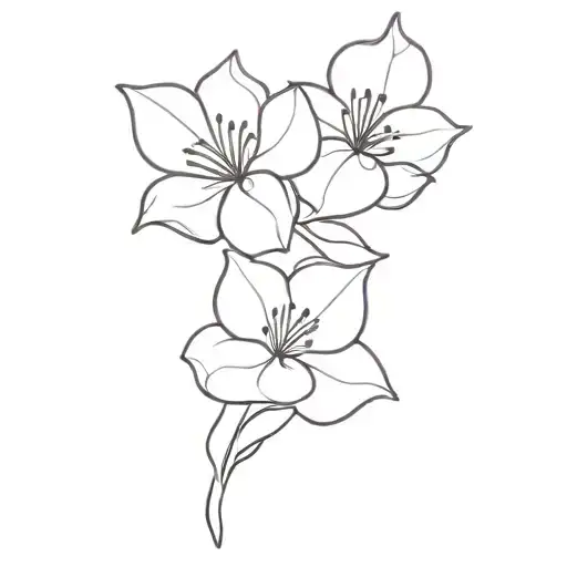 violet flower tattoo design idea