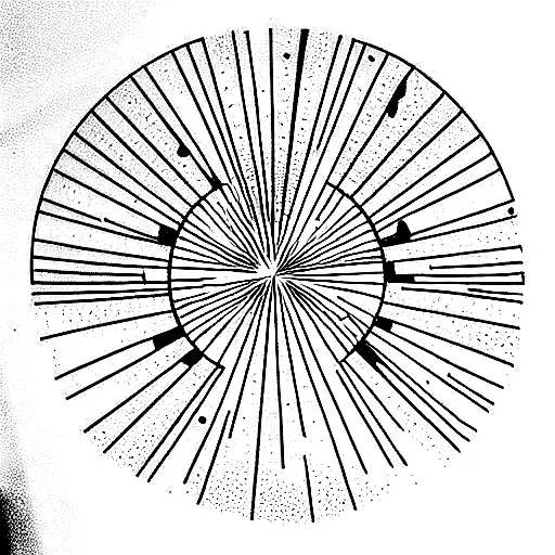 stain glass window sunset semi circle tattoo design idea