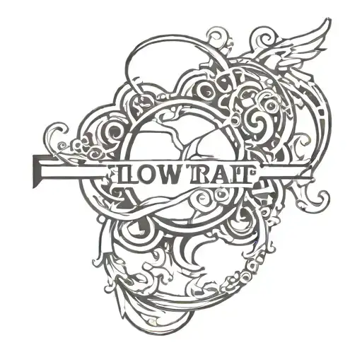 a tattoo joining the words "flowtrapp" and "technovelda" making them one and infinite tattoo design idea