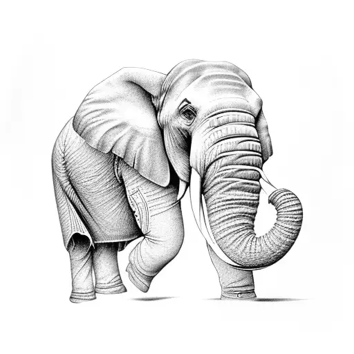 elephant face tattoo design idea