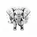 elephant face tattoo design idea