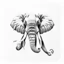 elephant face tattoo design idea