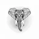 elephant face  tattoo design idea